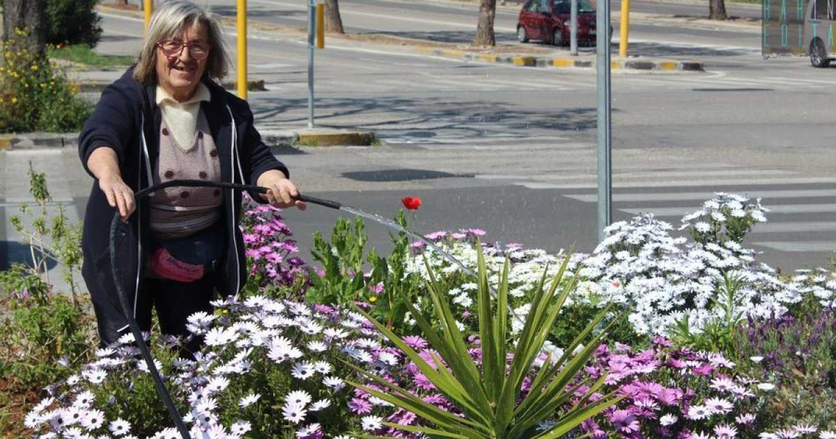 La storia di Maria Immacolata: da anni fa fiorire le aiuole sparse per le strade di Bari